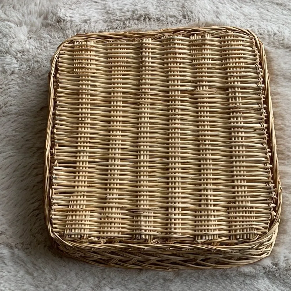 Vintage Basket Square‎ Plate Wall Decor Natural boho woven Rattan